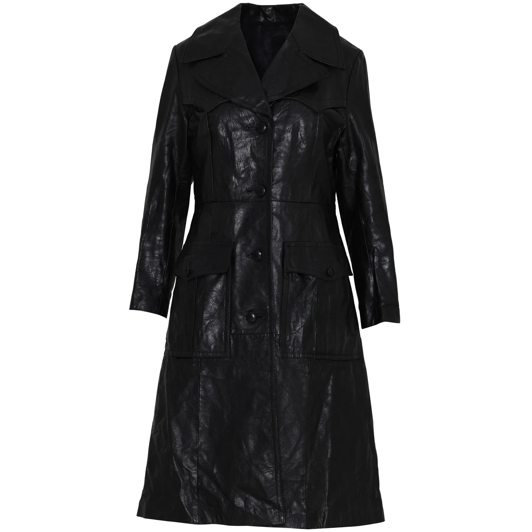70s, Buffalo Calf, Deep-Gorged Collar, Seam Shaping, Post-Hippie