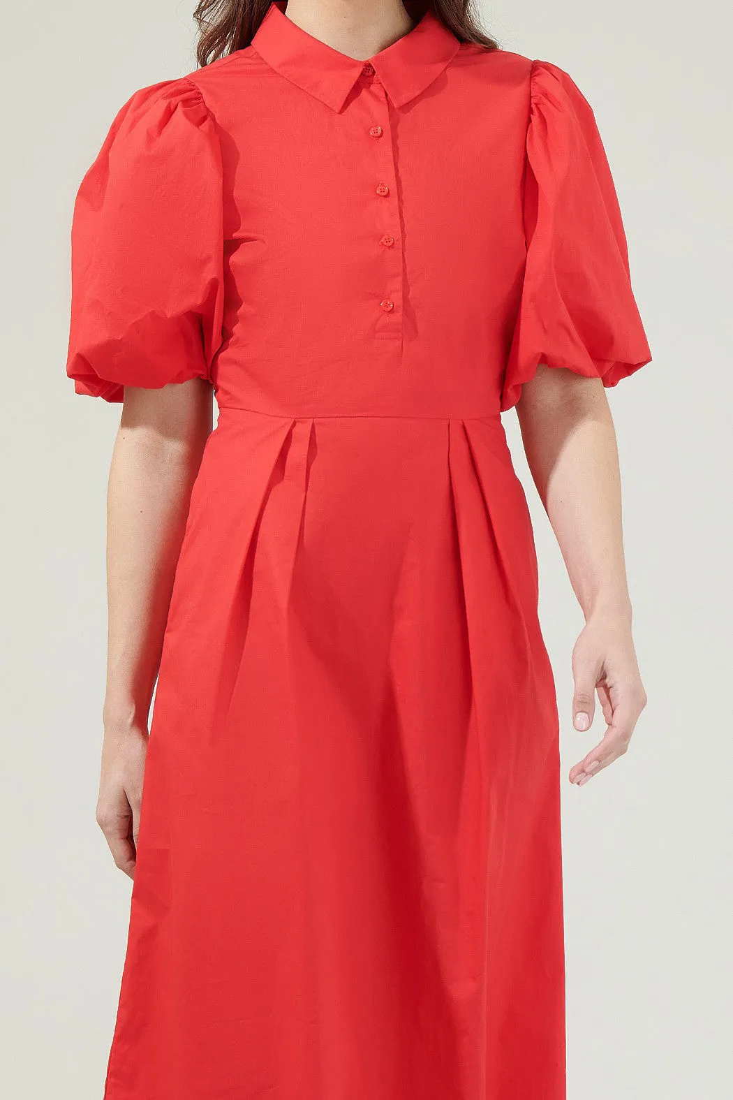 Collared Midi Length Dresses