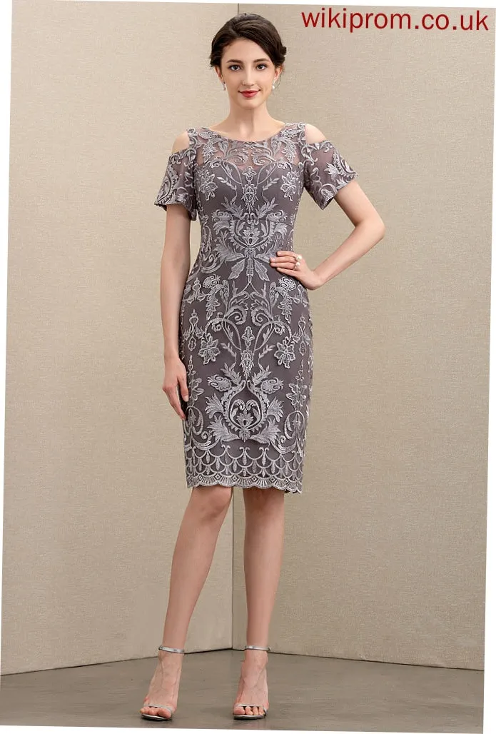 Dress Mother of the Bride Dresses of Scoop Mother Sheath/Column Lace Laylah Knee-Length Bride Neck the