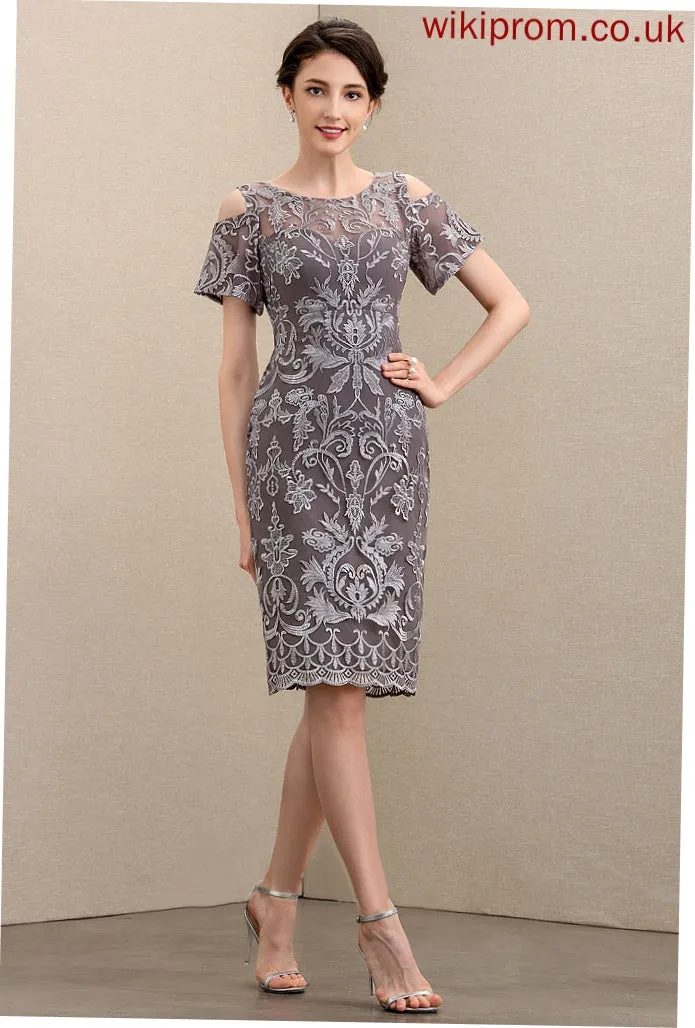 Dress Mother of the Bride Dresses of Scoop Mother Sheath/Column Lace Laylah Knee-Length Bride Neck the