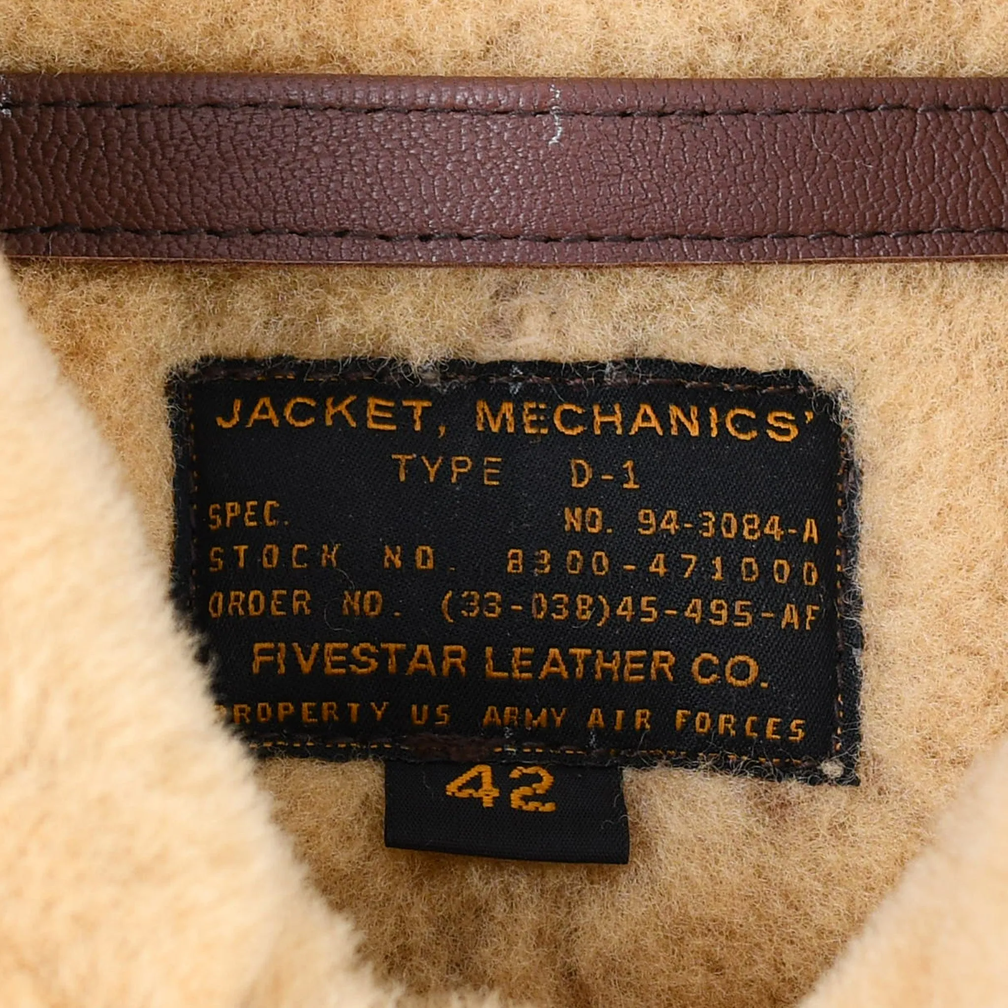 FiveStar Leather USAAF Type D-1 Mechanics Jacket Winter