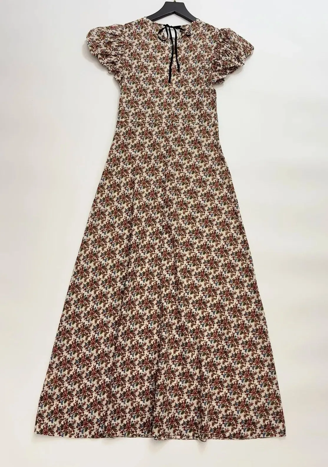 Floral Print Cotton Midi Dress for Holidays