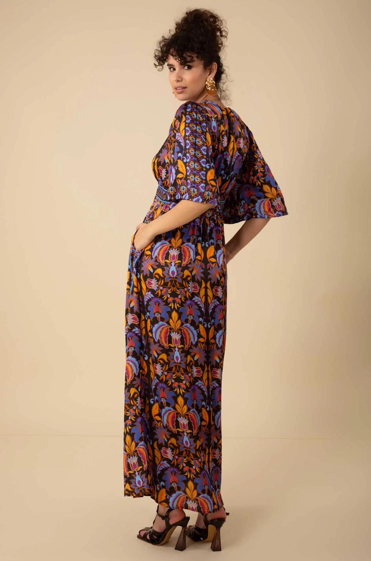 Hale Bob - Felicity V Neck Maxi Dress in Black