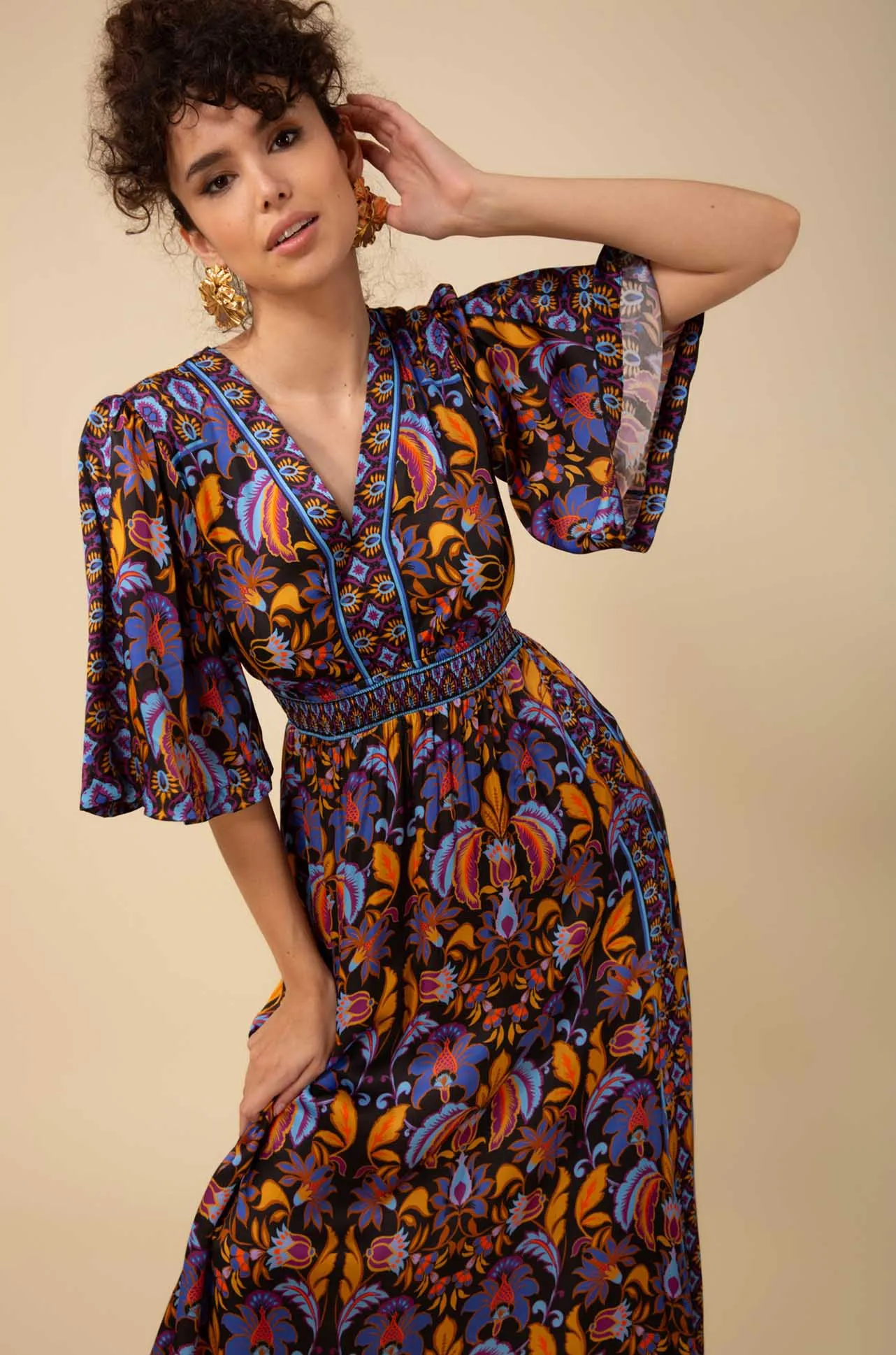 Hale Bob - Felicity V Neck Maxi Dress in Black