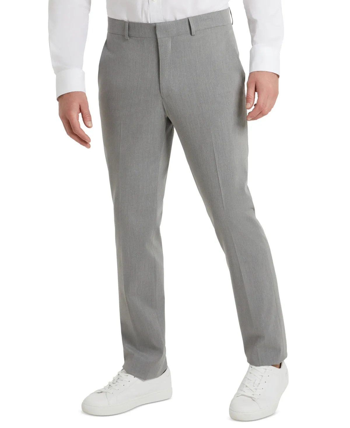 Kenneth Cole Reaction Mens Slim fit Dress Pants 38 / 29 light grey Solid