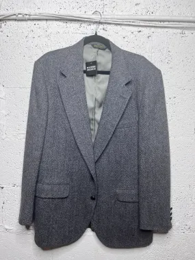 Made in USA Black and White Patterned Wool Blazer