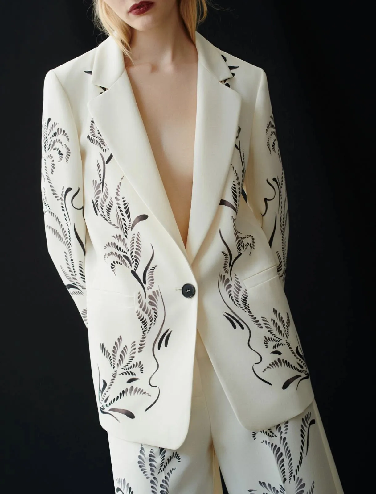 MARELLA Printed Satin Blazer