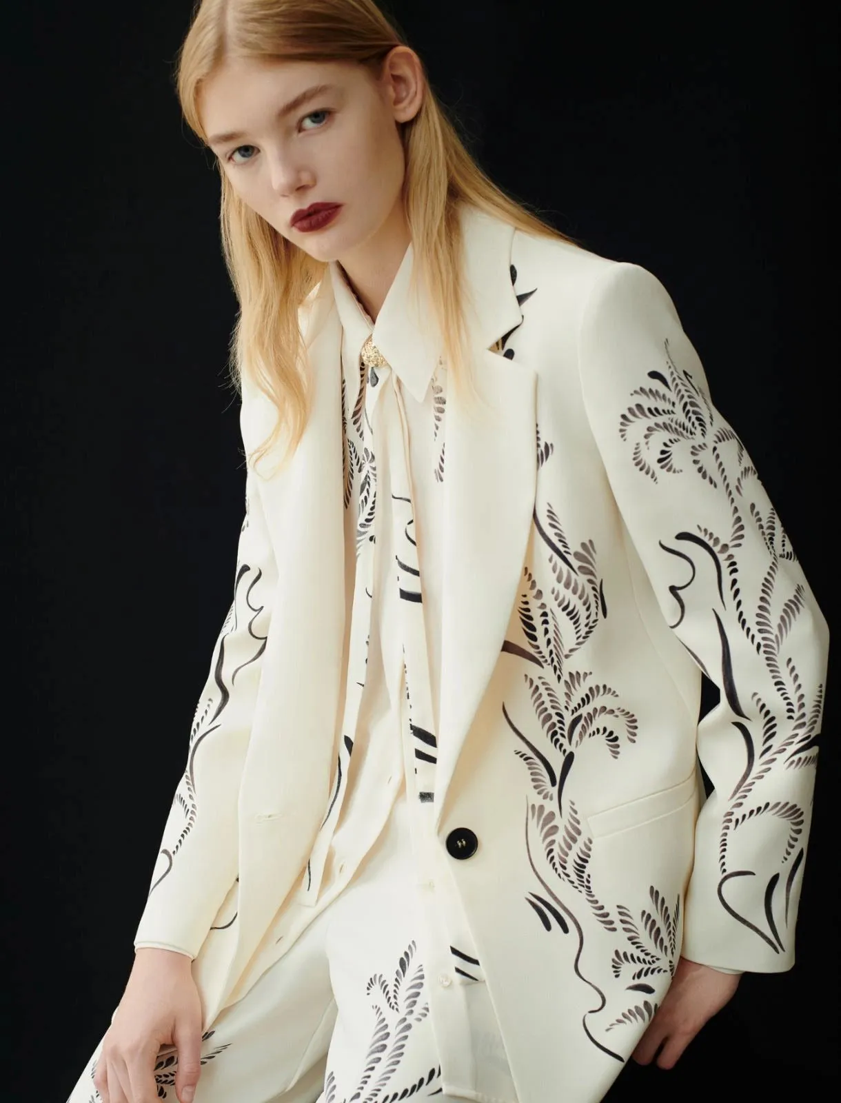 MARELLA Printed Satin Blazer
