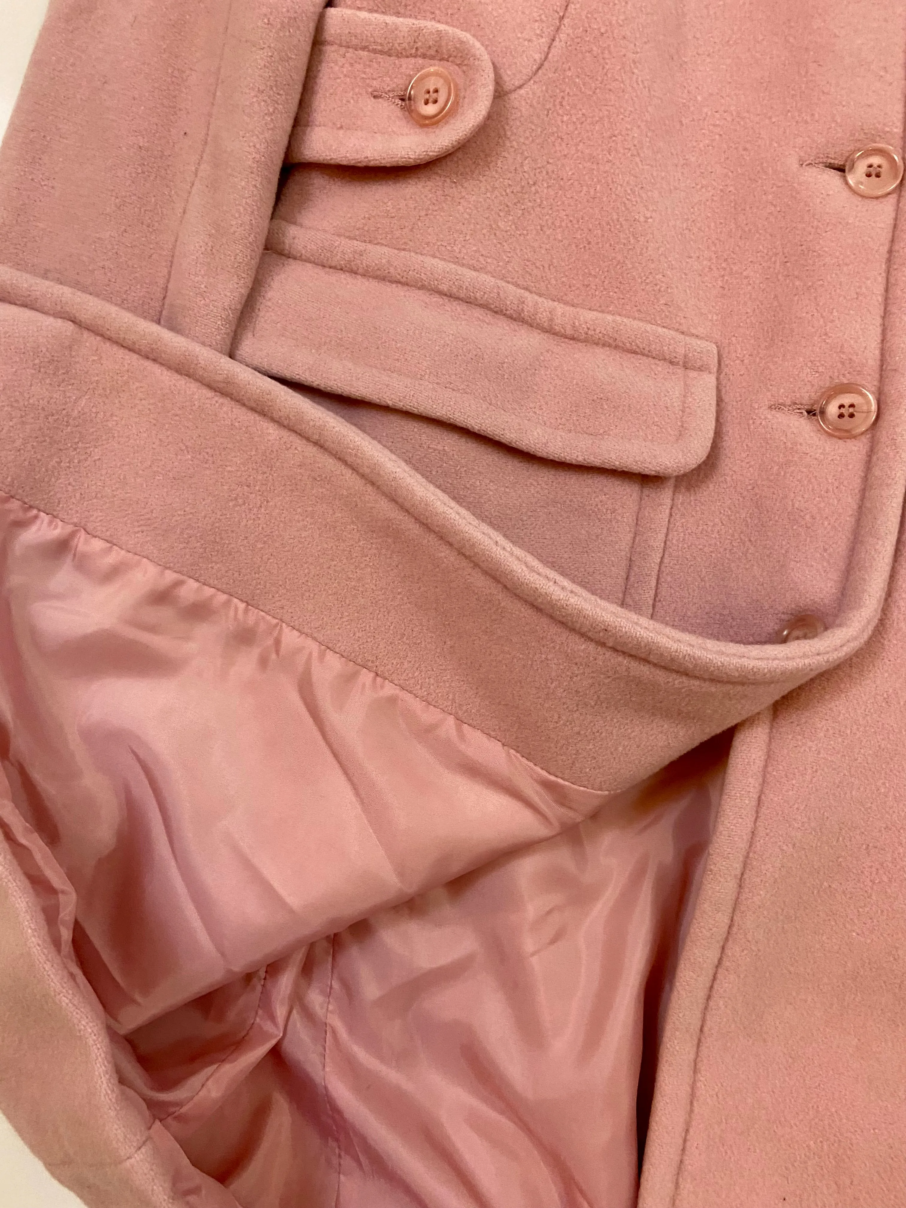 Moda International 100% wool women's pink coat