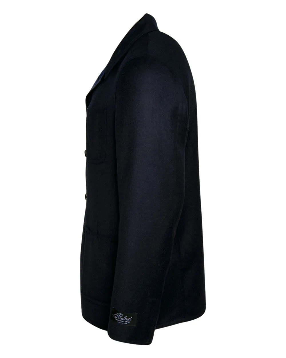 Navy Single Breast Wool Chore Jacket