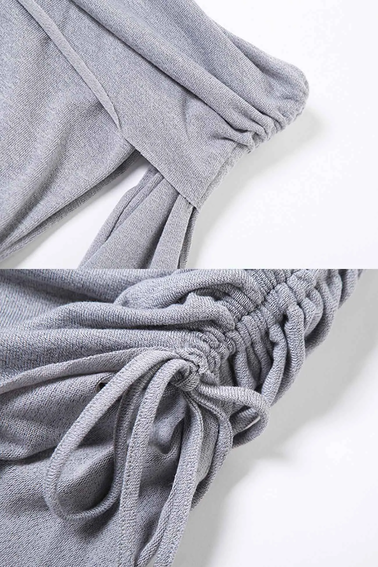 Off Shoulder Drawstring Irregular Hem Dress