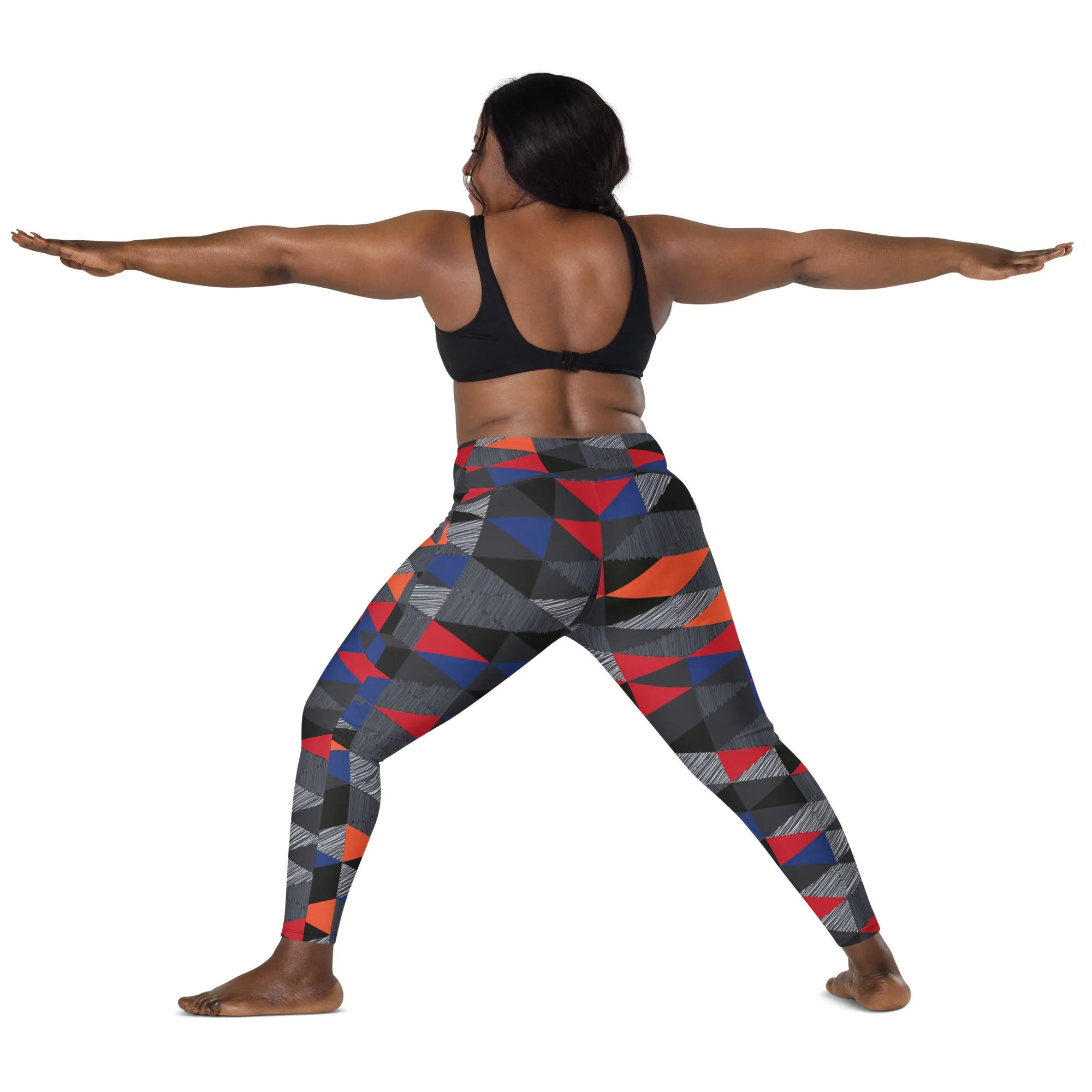 Patterned Crossover leggings with pockets