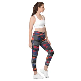 Patterned Crossover leggings with pockets
