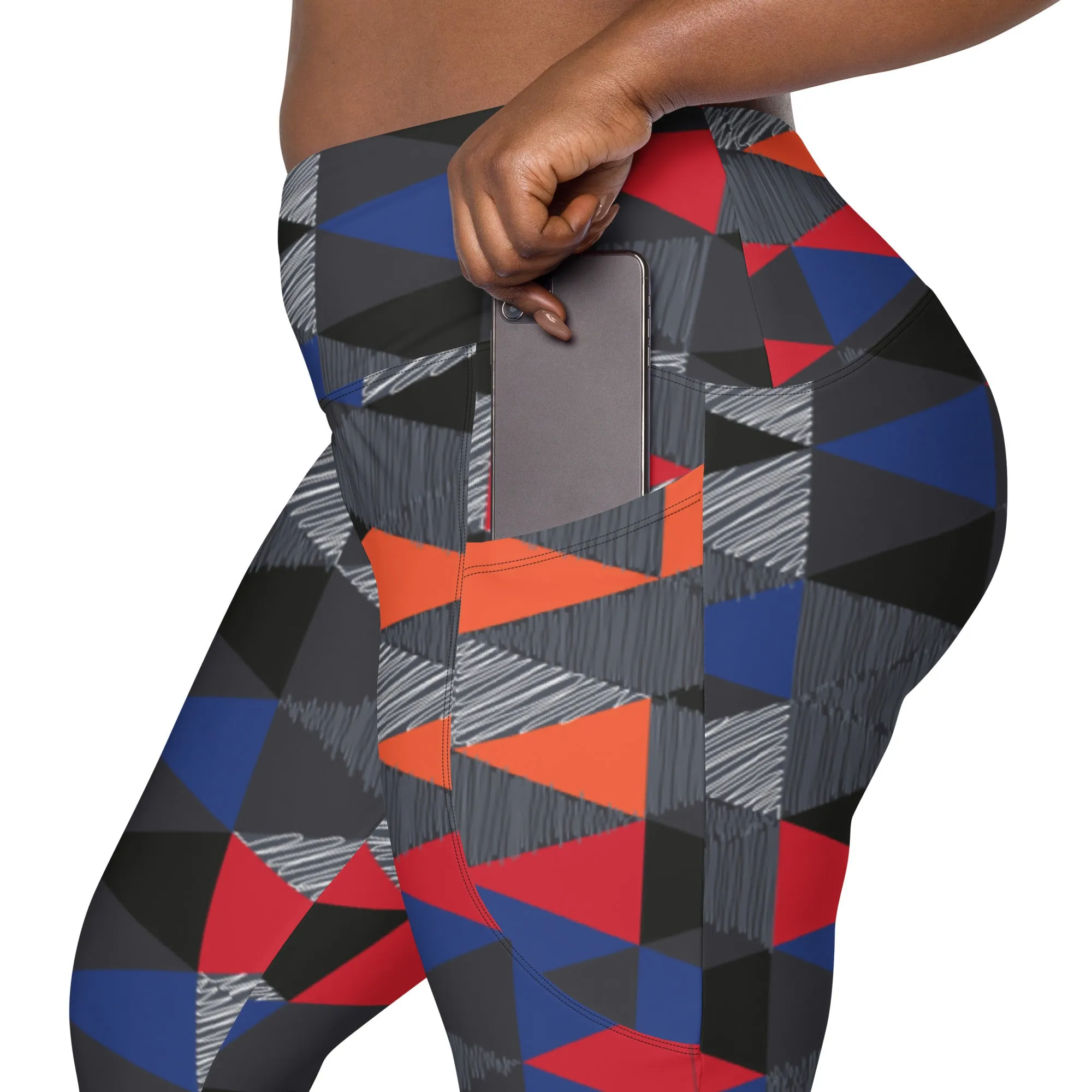Patterned Crossover leggings with pockets