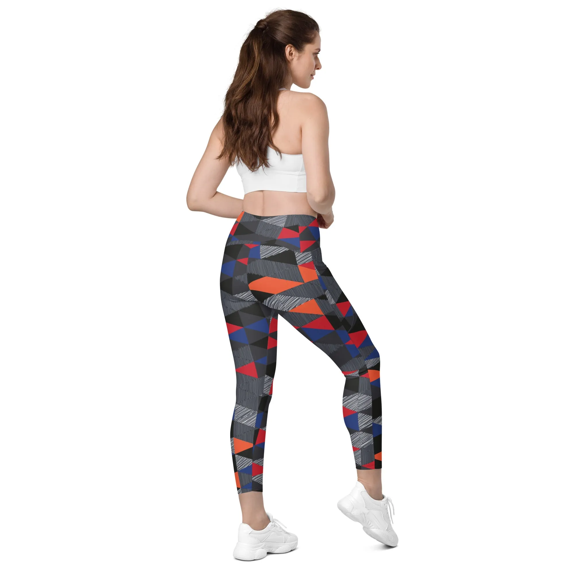 Patterned Crossover leggings with pockets