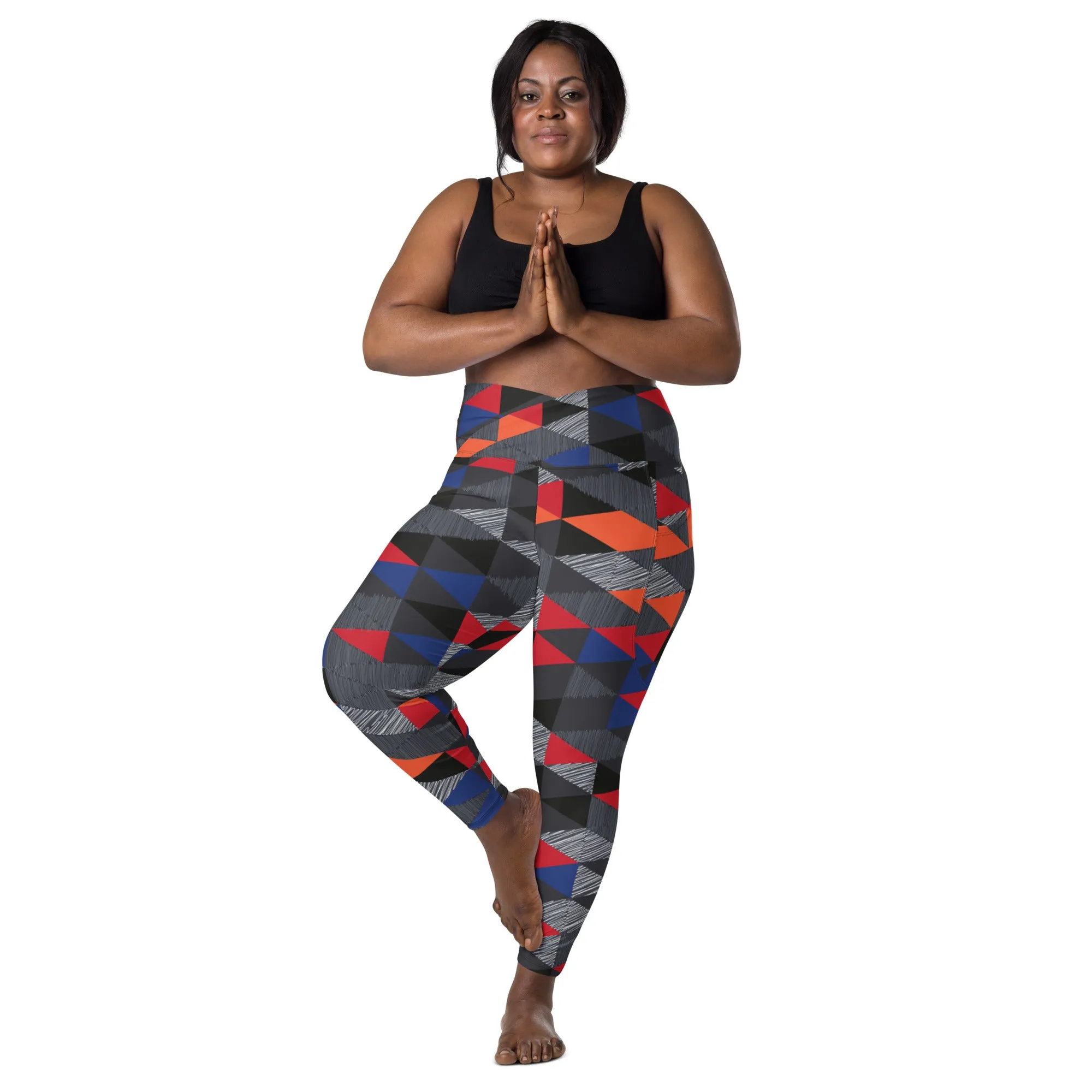 Patterned Crossover leggings with pockets
