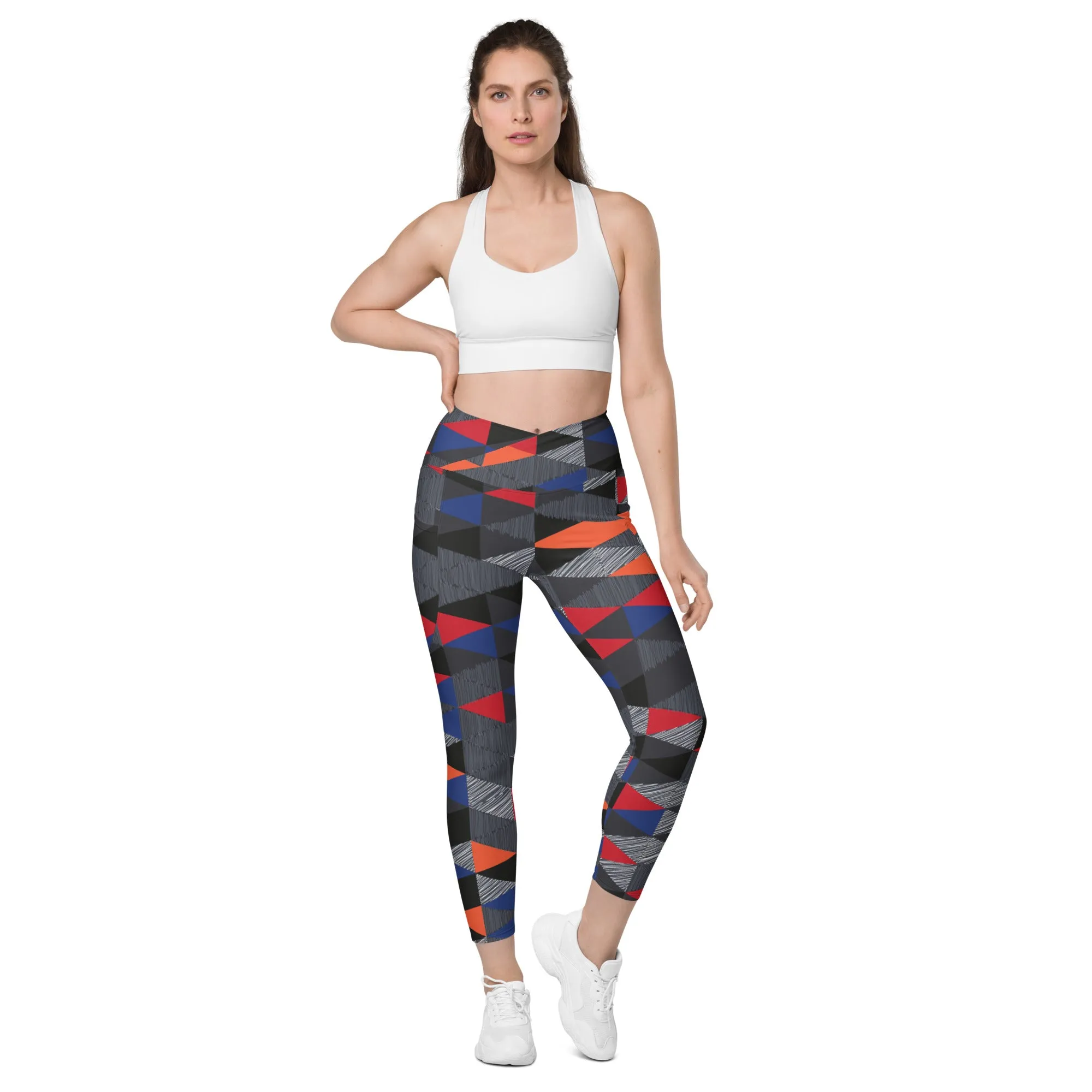 Patterned Crossover leggings with pockets