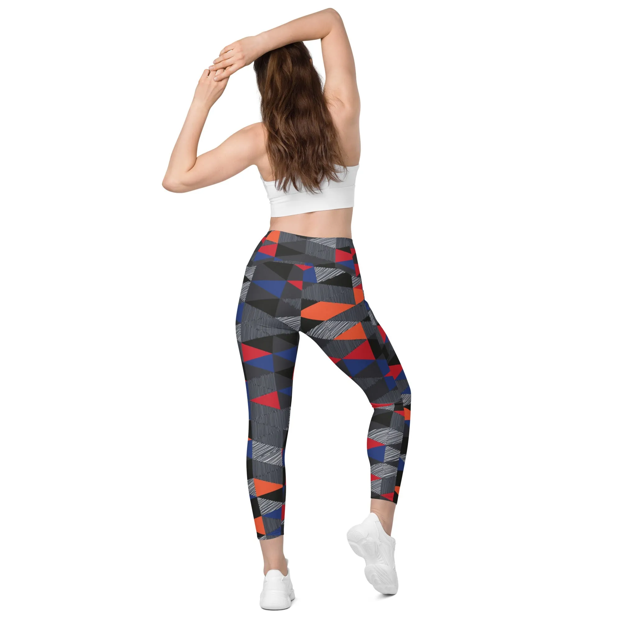 Patterned Crossover leggings with pockets