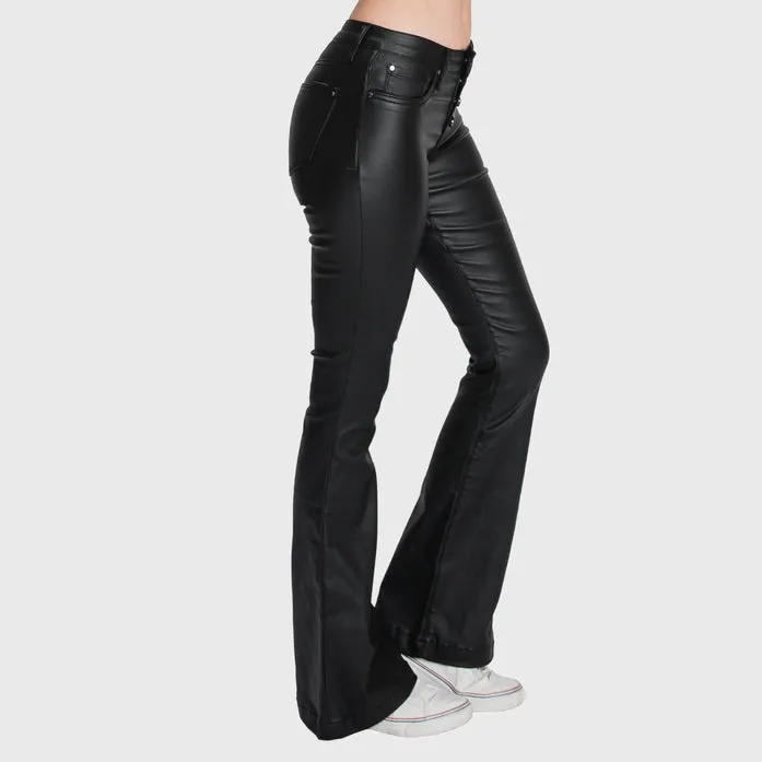 Petite High Rise Stretch Black Bootcut Pants