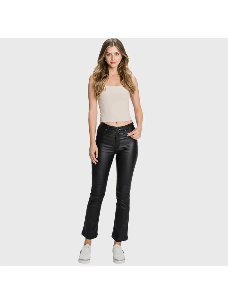 Petite High Rise Stretch Black Bootcut Pants