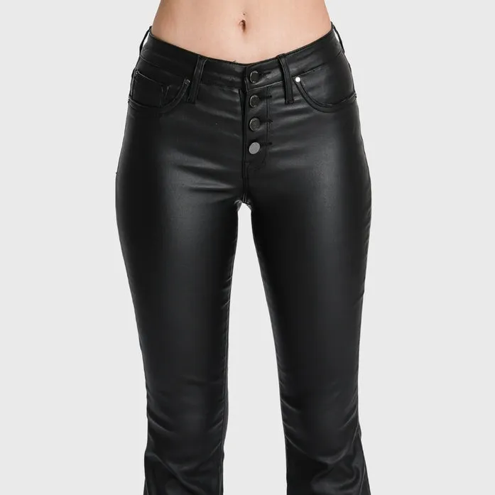 Petite High Rise Stretch Black Bootcut Pants