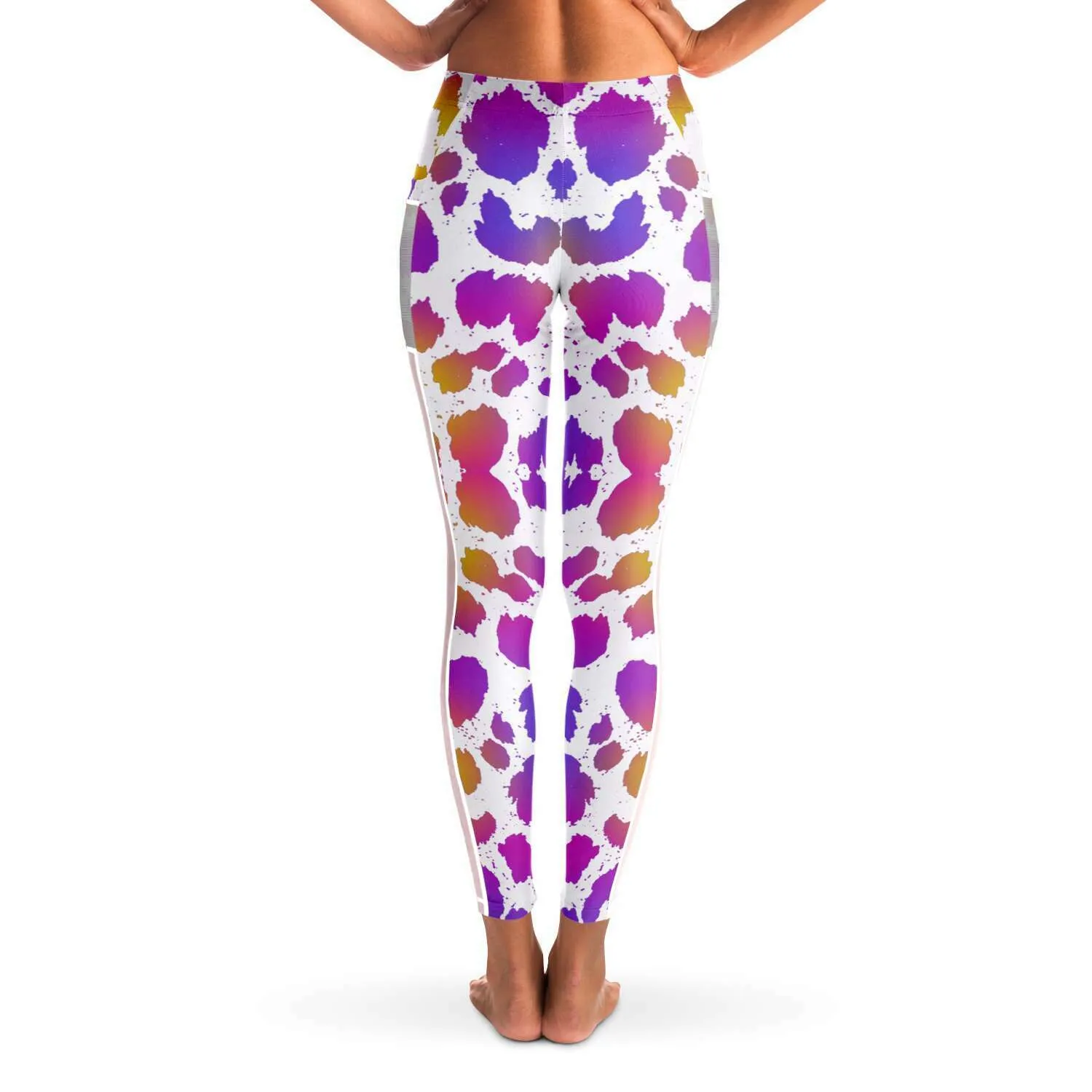 Pretty Leopard Mesh Panel Side Pockets Leggings (FWS)
