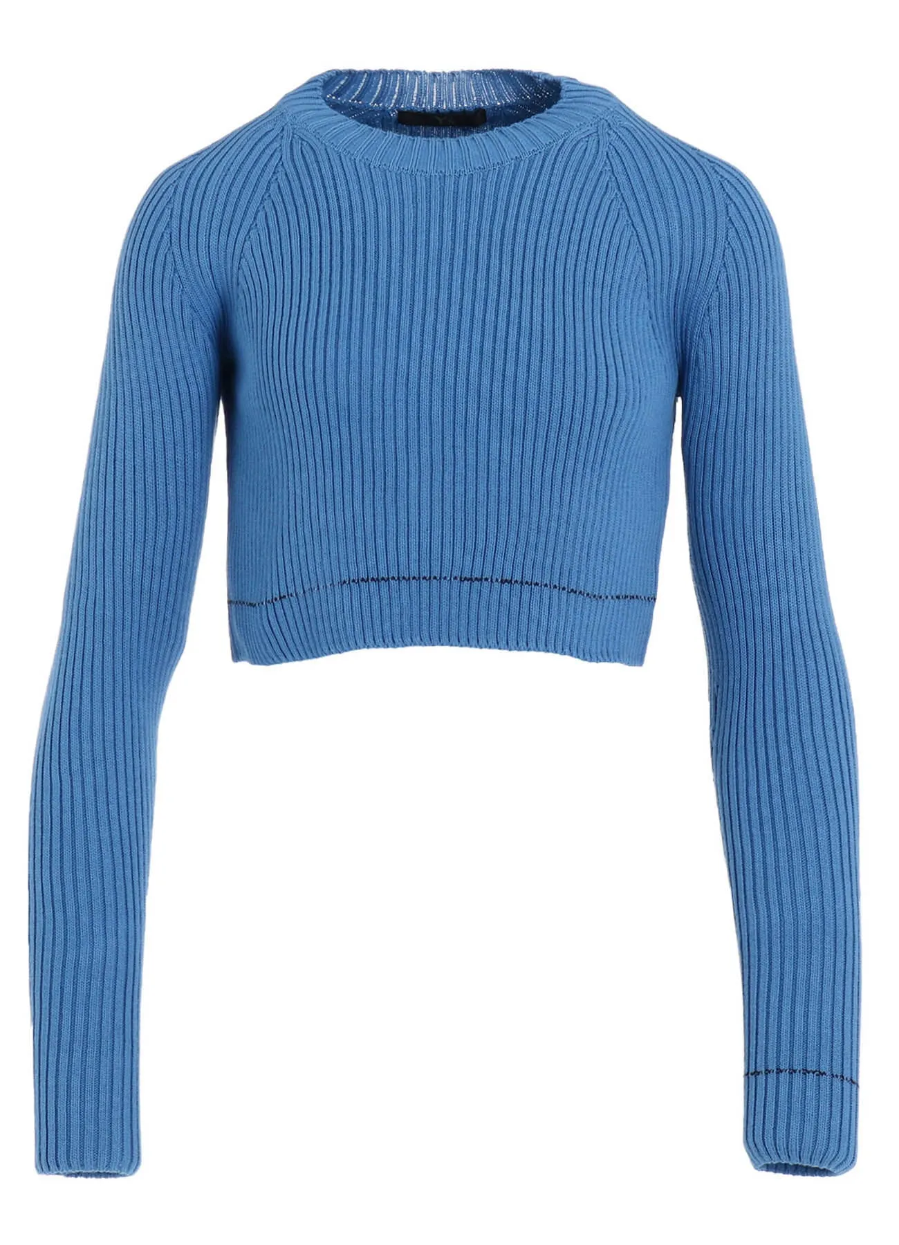 RIB STITCH TWISTED LONG SLEEVE RIB CROPPED PULLOVER