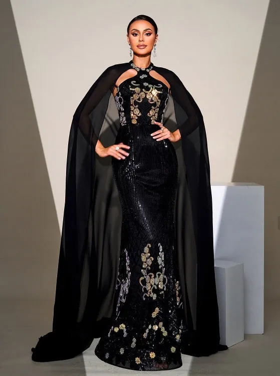Sheath / Column Evening Dresses Vintage Dress Formal Floor Length Sleeveless Halter Neck Sequined with Glitter