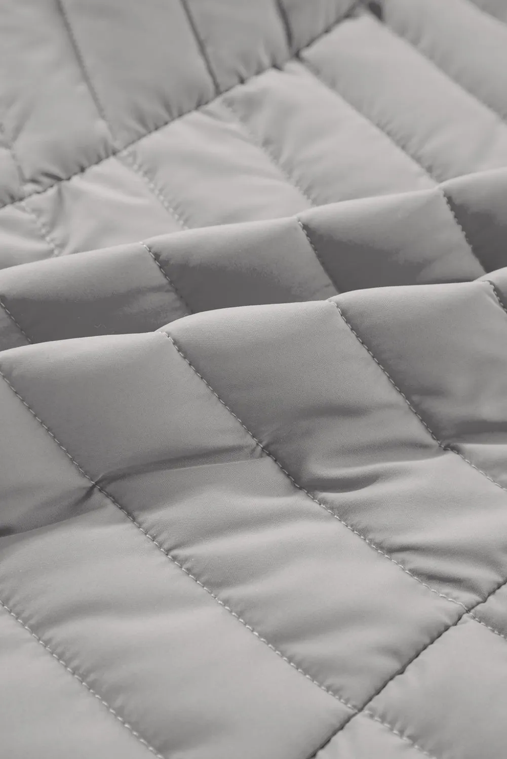 Sky Blue Plush Collared Quilted Zipped Puffer Vest