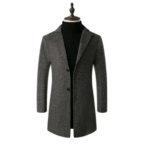 Slim Fit Long Winter Trench  Coats for Men