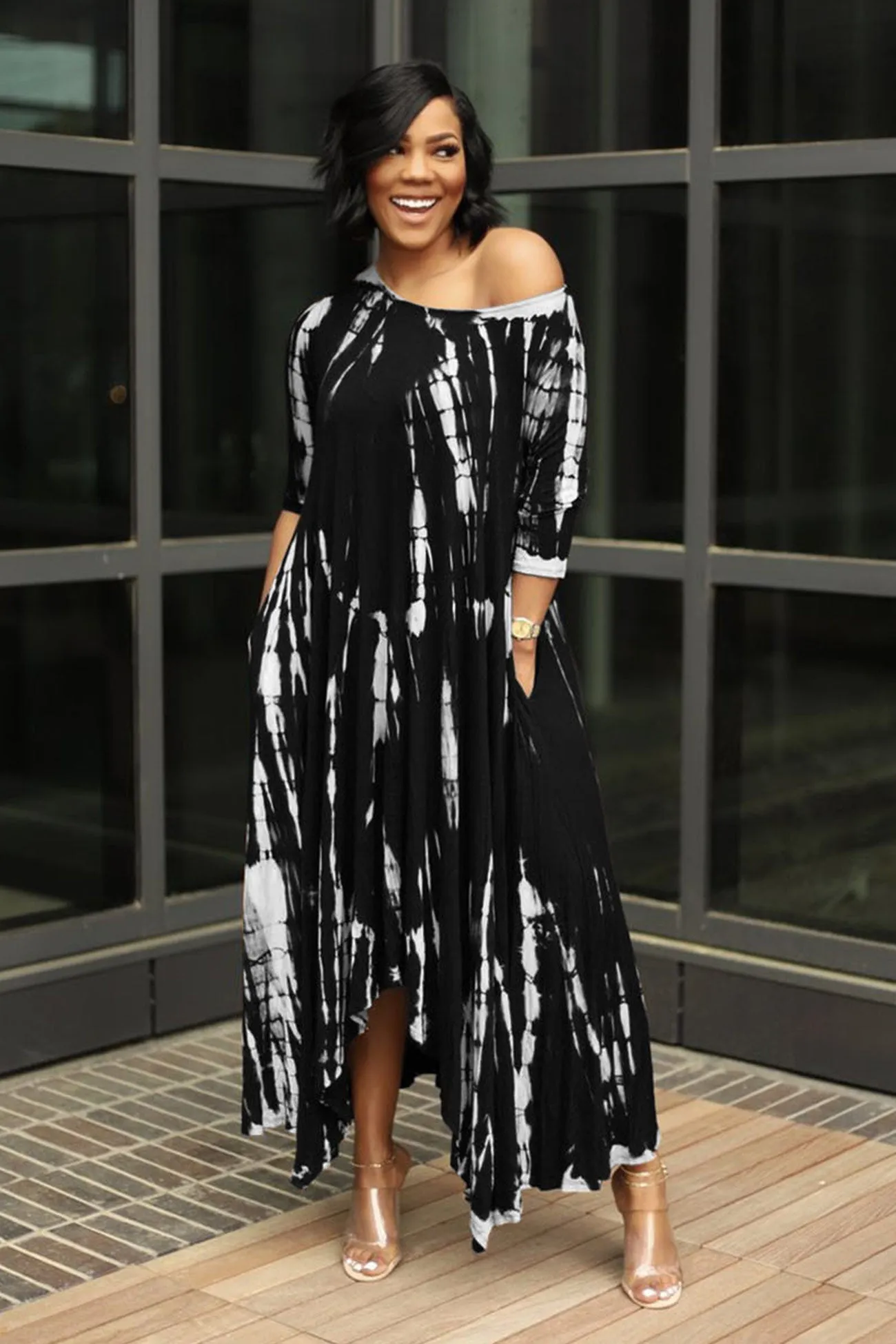 Tie-dyed Drop Shoulder Dress