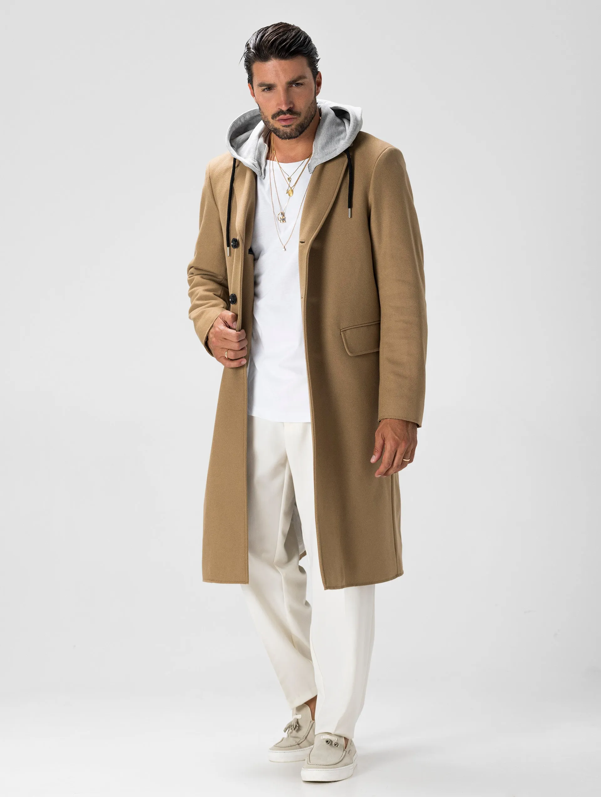 W-DEXTY COAT IN CAMEL AND GREY