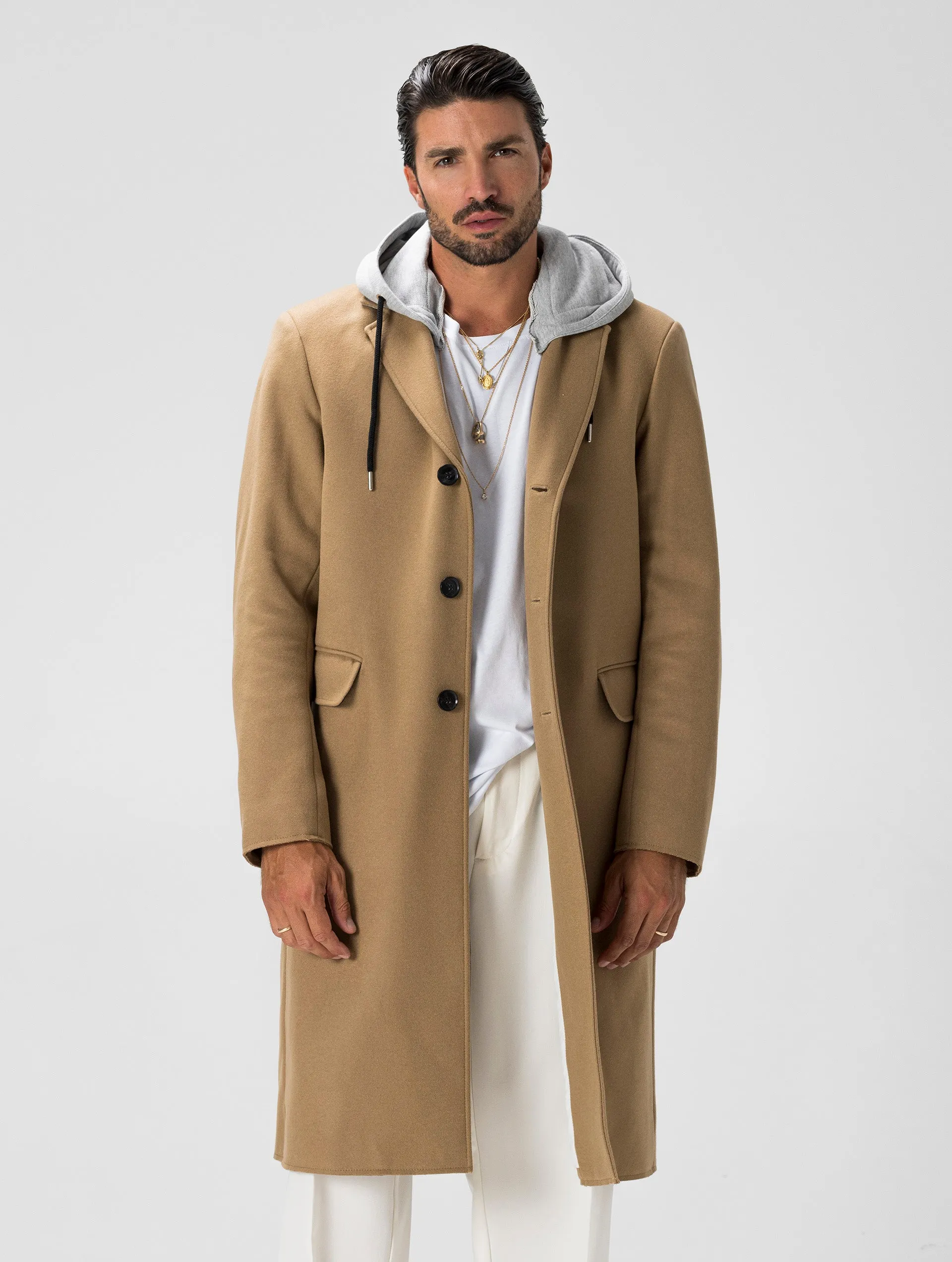 W-DEXTY COAT IN CAMEL AND GREY