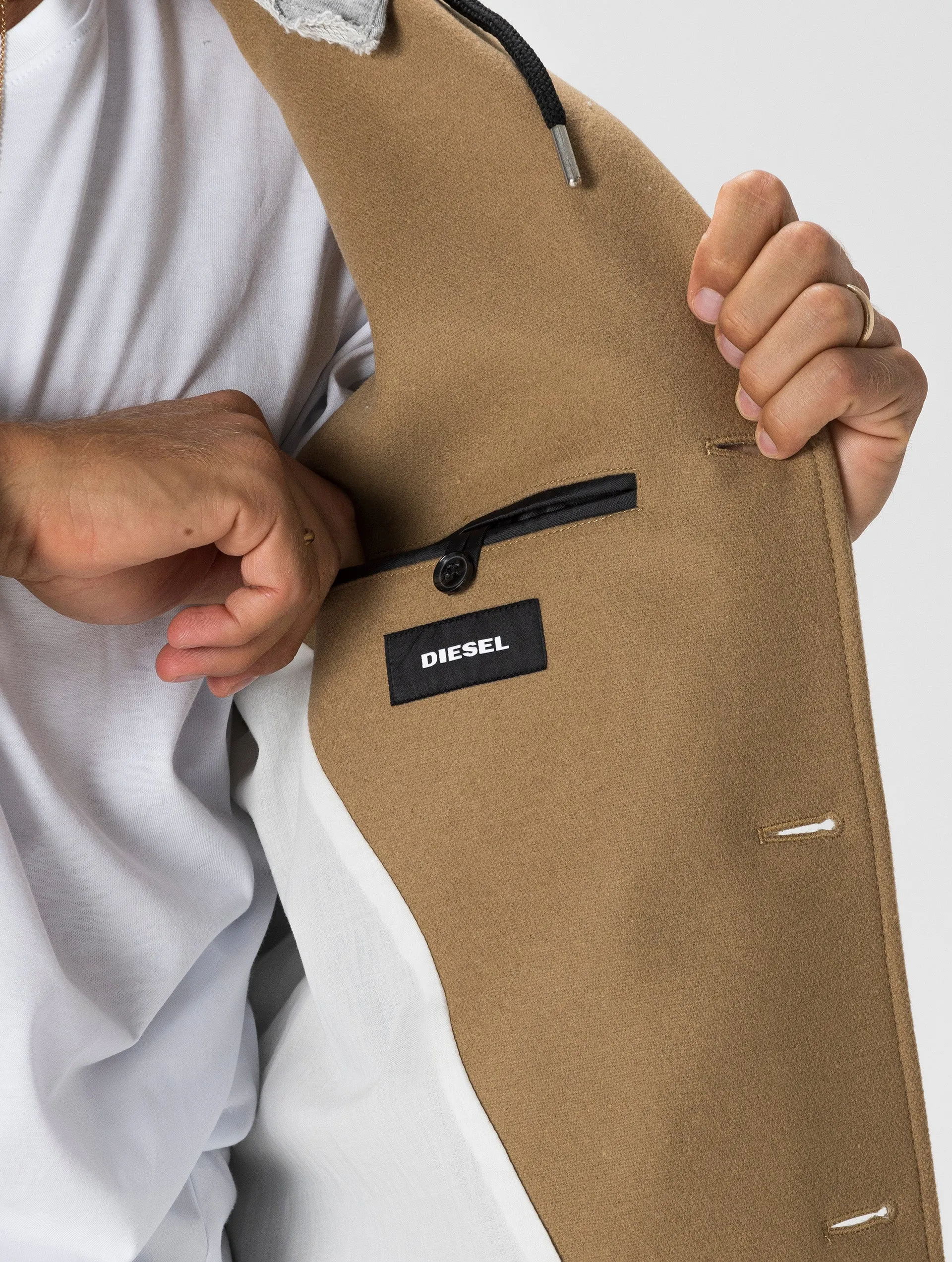 W-DEXTY COAT IN CAMEL AND GREY
