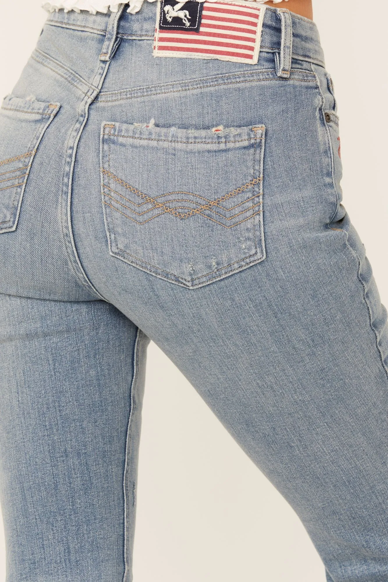 Western Cowboy Embroidered High Rise Bootcut Denim Jeans
