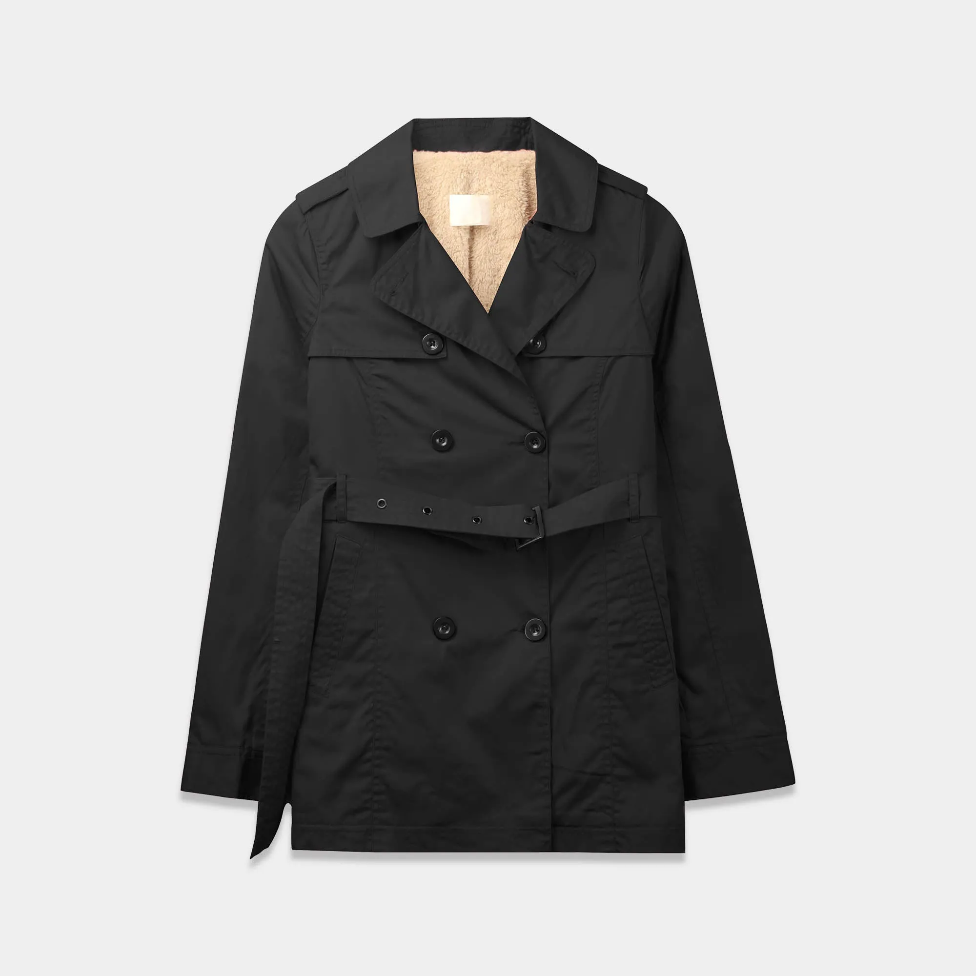 Women's Trench Coat with Fur Lining