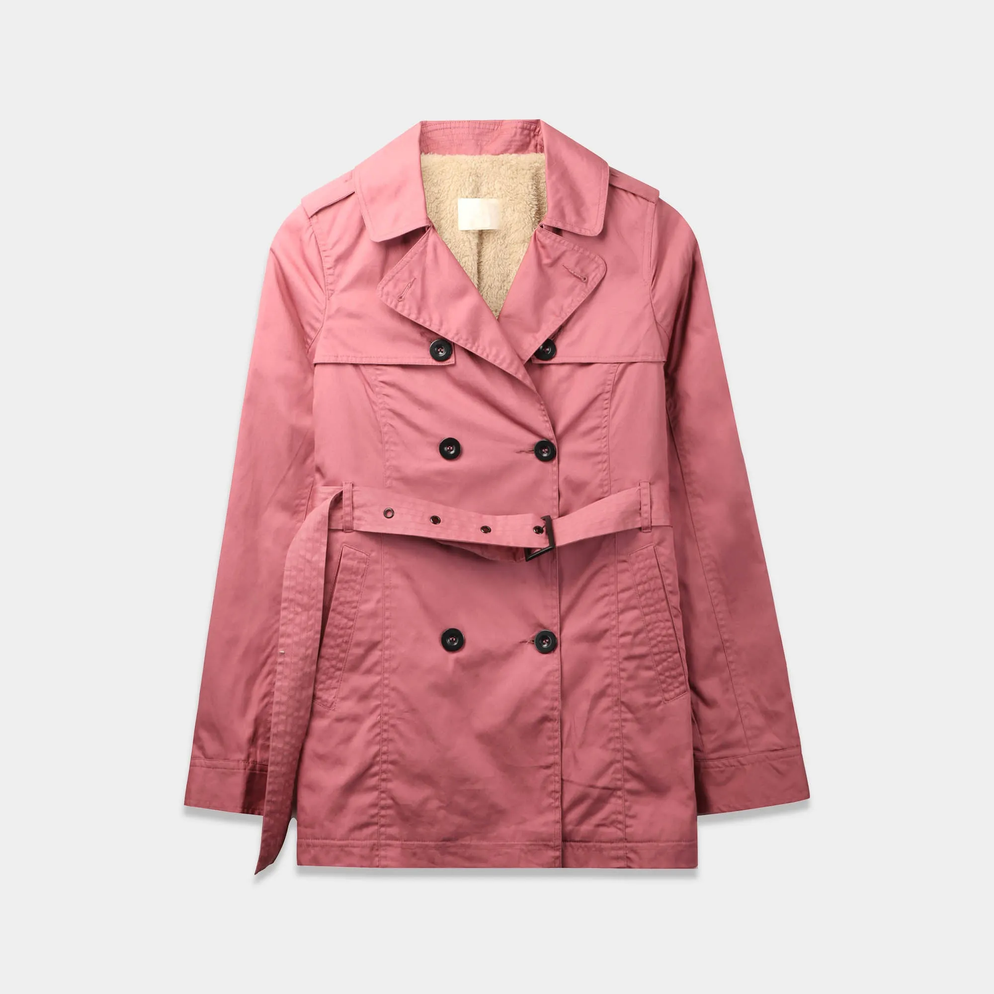Women's Trench Coat with Fur Lining
