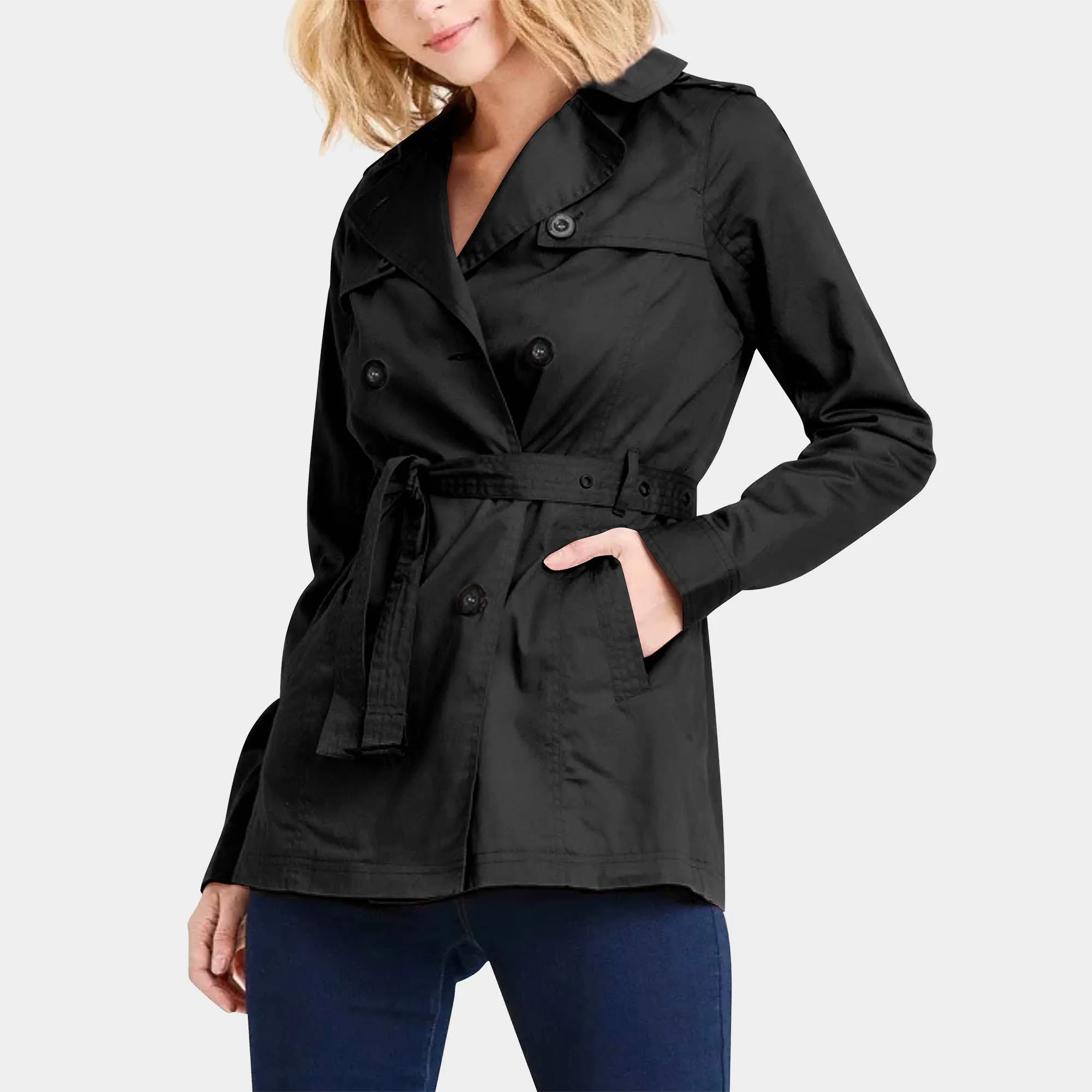 Women's Trench Coat with Fur Lining