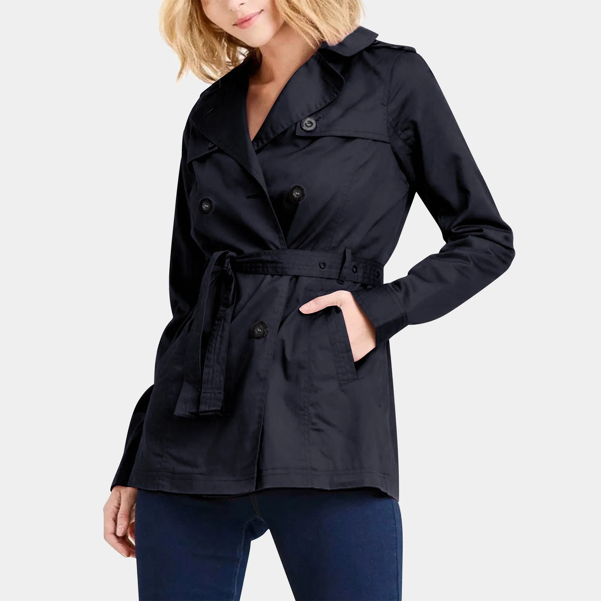 Women's Trench Coat with Fur Lining