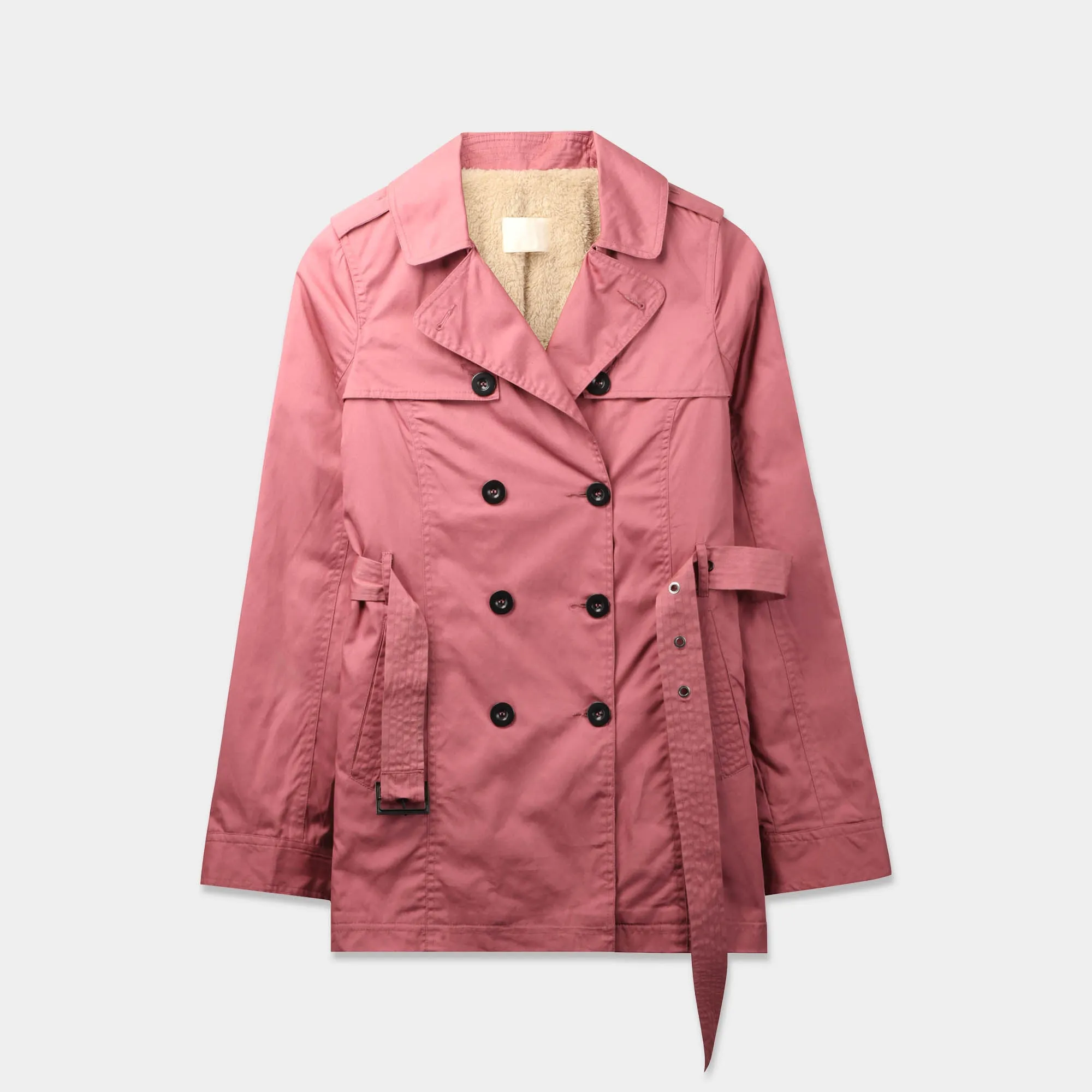 Women's Trench Coat with Fur Lining