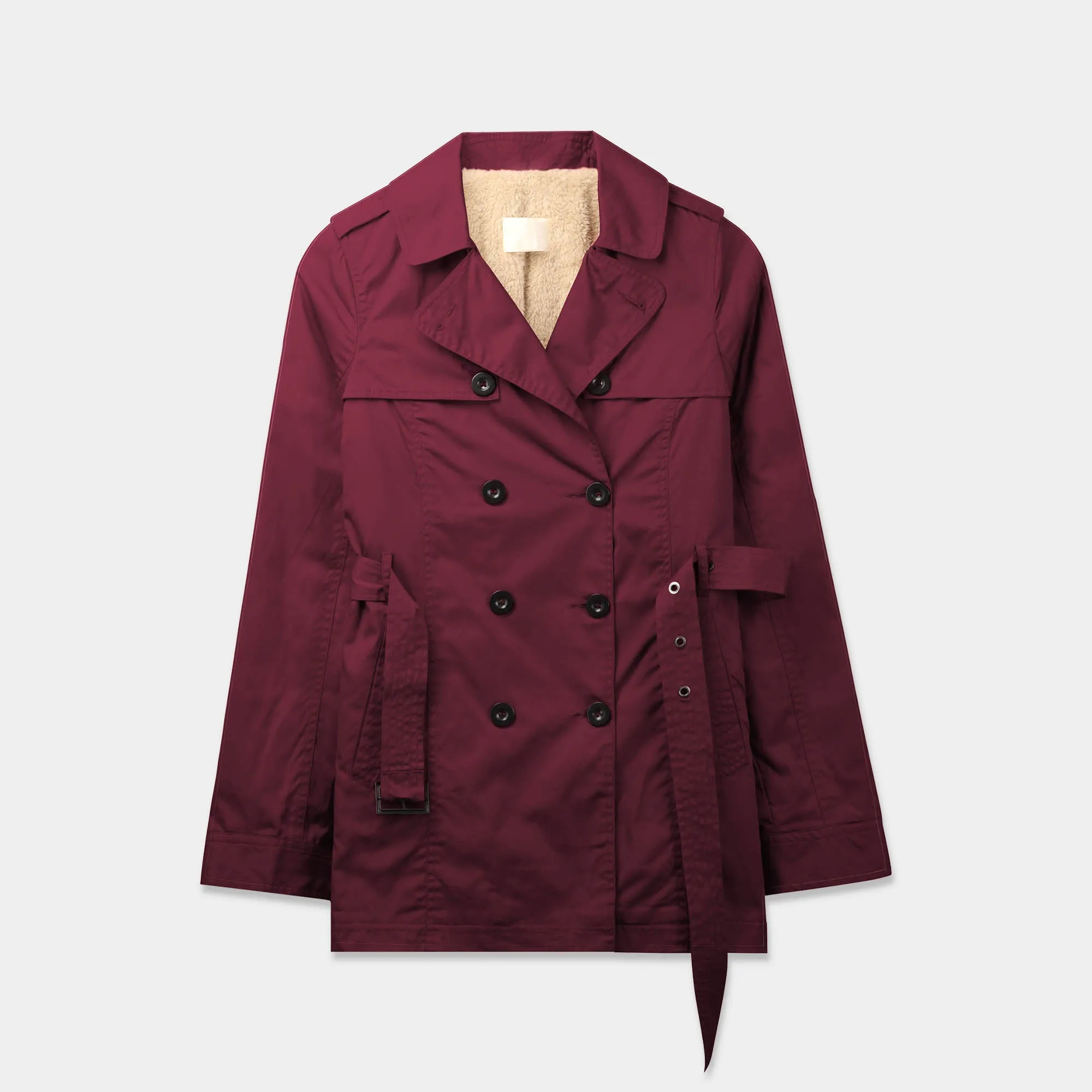 Women's Trench Coat with Fur Lining