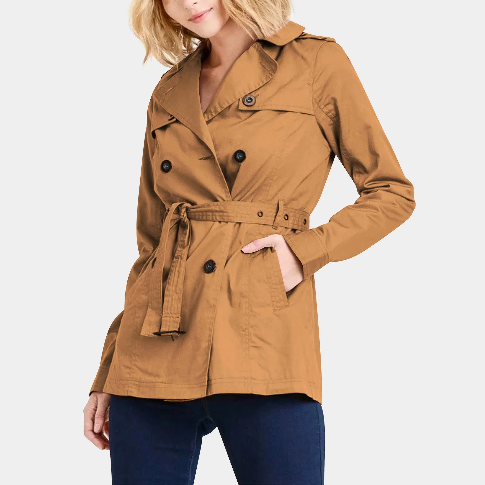 Women's Trench Coat with Fur Lining