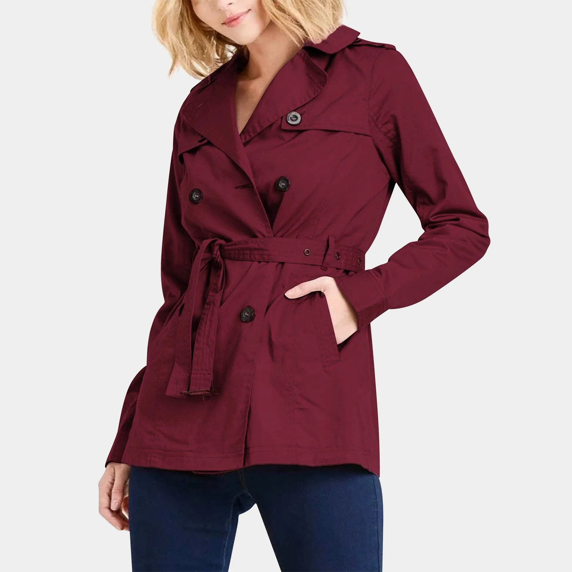 Women's Trench Coat with Fur Lining