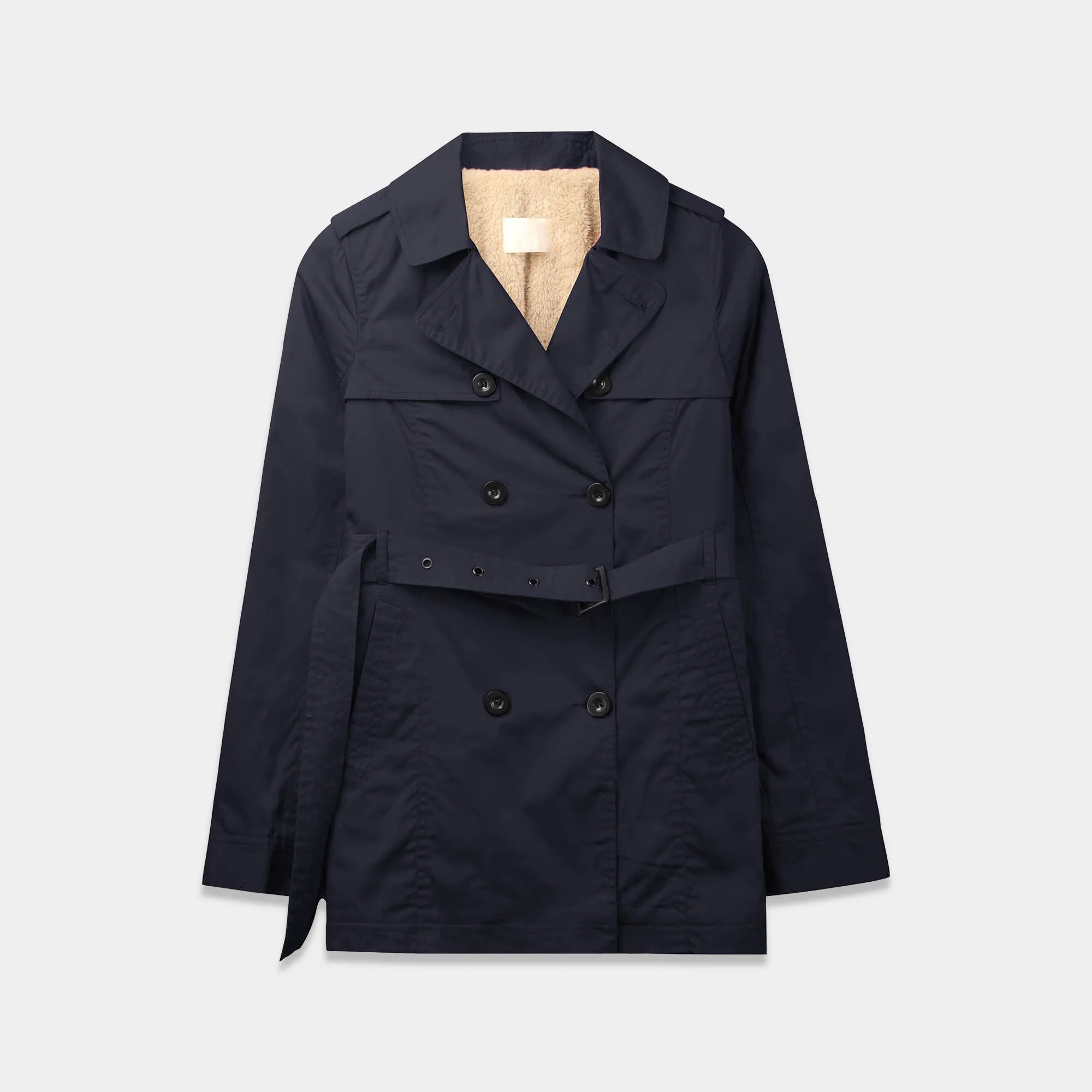 Women's Trench Coat with Fur Lining